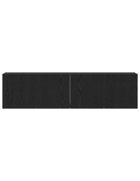 Mobili Porta TV 2 pz Rovere Nero 160x30x41 cm Legno Assicellare