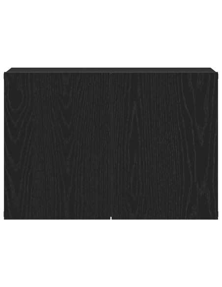 Mobile TV Rovere Nero 60x30x41 cm in Legno Massello