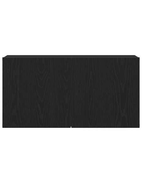 Mobile TV Rovere Nero 80x30x41 cm in Legno Massello