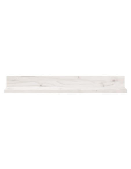 Mensole da Parete 2 pz Bianco 80x11x9cm Legno Massello di Pino