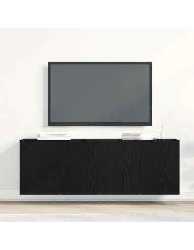 Mobili Porta TV 2 pz Rovere Nero 120x30x41 cm Legno di Argilla