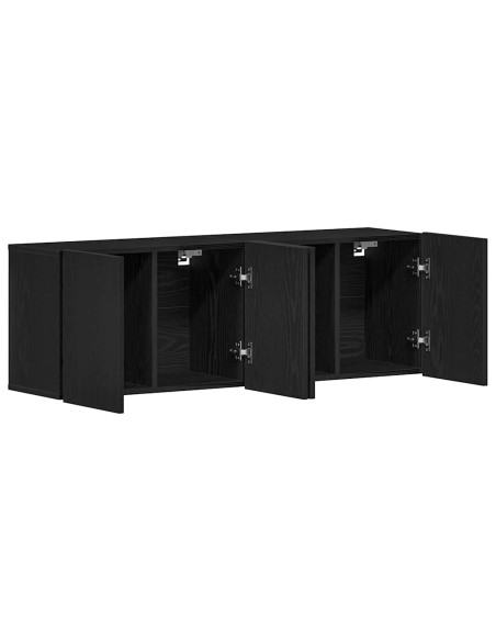 Mobili Porta TV 2 pz Rovere Nero 120x30x41 cm Legno di Argilla