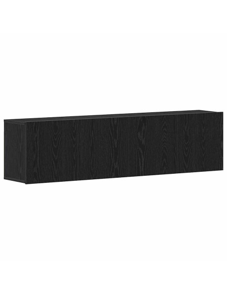Mobili Porta TV 2 pz Rovere Nero 160x30x41 cm Legno Assicellare