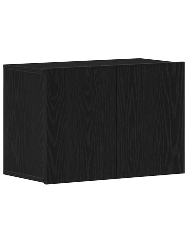 Mobile TV Rovere Nero 60x30x41 cm in Legno Massello