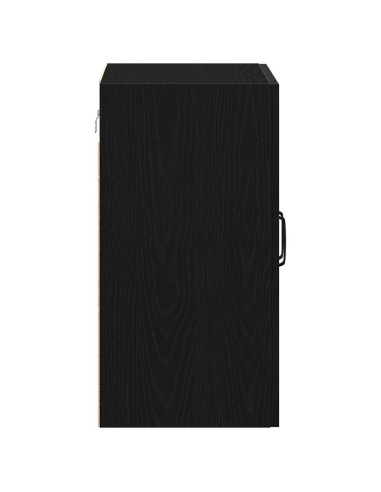 Mobiletto da Parete Rovere Nero 60x31x60 cm in Legno Massello