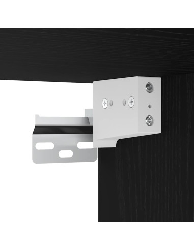 Mobiletto da Parete Rovere Nero 60x31x60 cm in Legno Massello
