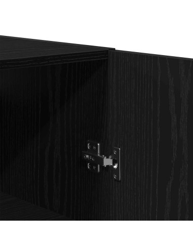 Mobiletto da Parete Rovere Nero 60x31x60 cm in Legno Massello