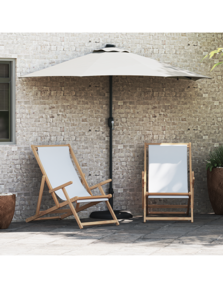 Ombrello da giardino Sabbia 294 x 150 x 223 cm Tessuto