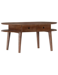 Tavolino da Salotto 100x50x46 cm in Legno Massello di Acacia