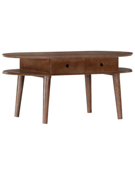 Tavolino da Salotto 100x50x46 cm in Legno Massello di Acacia
