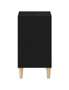 Mobiletto per Lavabo Rovere Nero 80x33x60 cm in Legno Massello 2