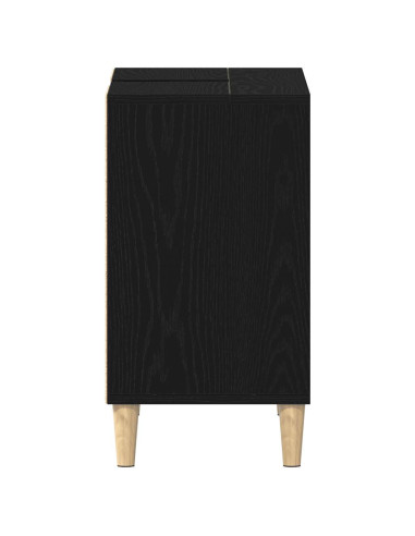 Mobiletto per Lavabo Rovere Nero 80x33x60 cm in Legno Massello