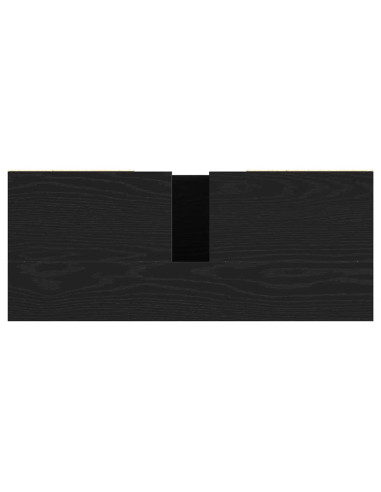 Mobiletto per Lavabo Rovere Nero 80x33x60 cm in Legno Massello