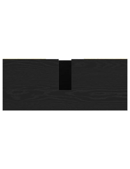 Mobiletto per Lavabo Rovere Nero 80x33x60 cm in Legno Massello
