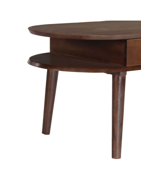 Tavolino da Salotto 100x50x46 cm in Legno Massello di Acacia