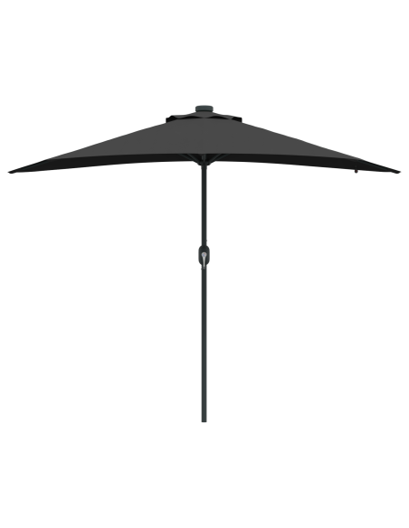 Ombrello da giardino Nero 294 x 150 x 223 cm Tessuto