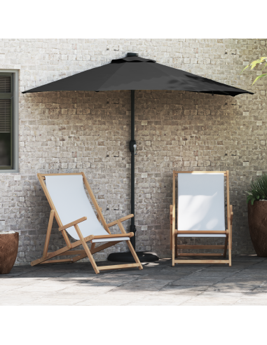 Ombrello da giardino Nero 294 x 150 x 223 cm