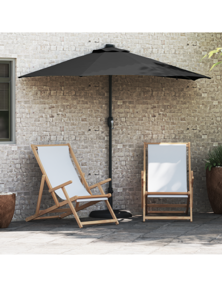 Ombrello da giardino Nero 294 x 150 x 223 cm Tessuto