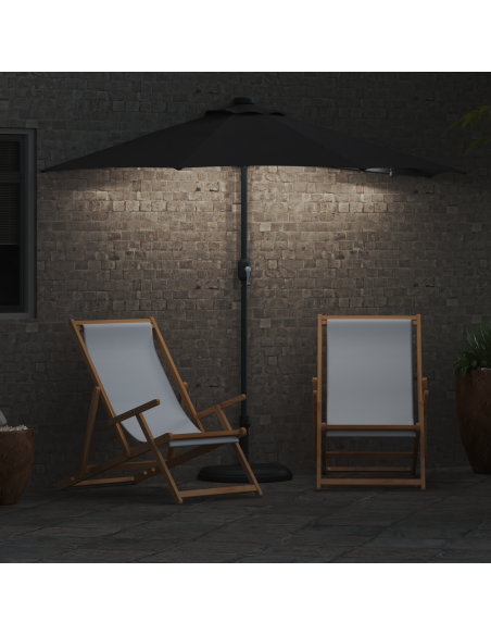 Ombrello da giardino Nero 294 x 150 x 223 cm Tessuto