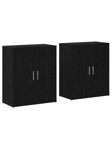 Credenza 2 pcs Rovere Nero 60 x 31 x 70 cm Legno multistrato