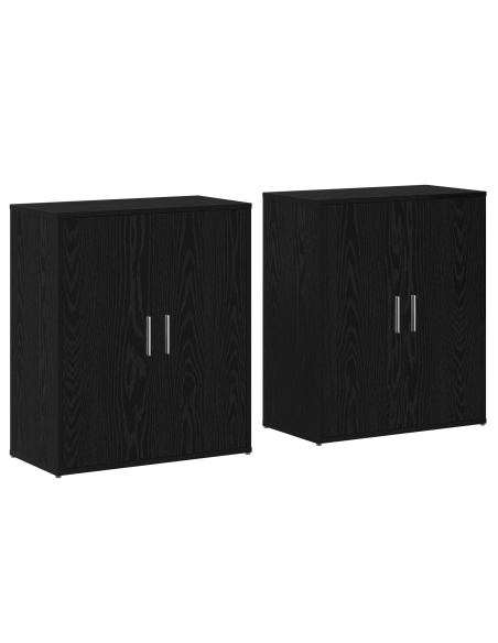 Credenza 2 pcs Rovere nero 60 x 31 x 70 cm Legno multistrato