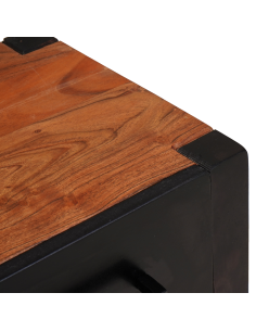 Credenza Marrone 55 x 30 x 75 cm Legno di Acacia Massello 2