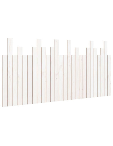 Testiera da Parete Bianca 166x3x80 cm in Legno Massello di Pino