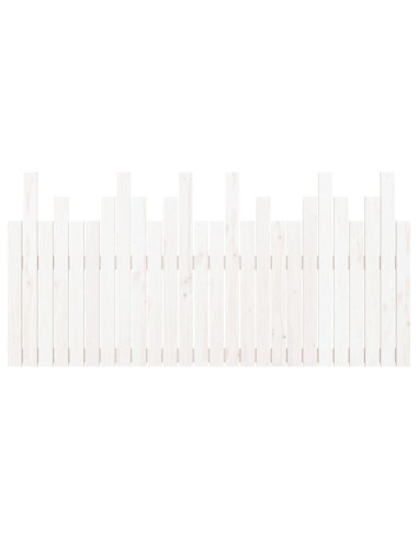 Testiera da Parete Bianca 166x3x80 cm in Legno Massello di Pino