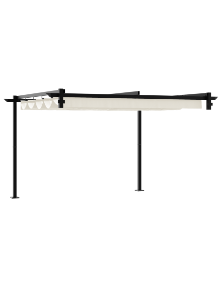 Gazebo a Muro Crema 3 x 3 m Acciaio