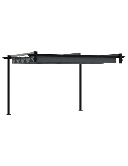 Gazebo a Muro Antracite 3 x 3 m Acciaio