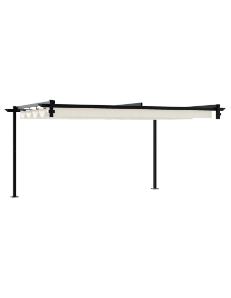 Gazebo a Muro Crema 3 x 4 m Acciaio