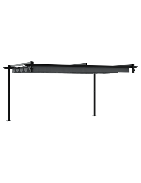 Gazebo a Muro Antracite 3 x 4 m Acciaio