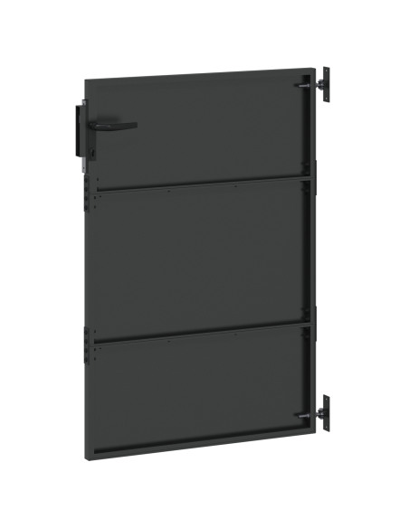 Cancello da giardino con blocco Nero 85 x 125 cm