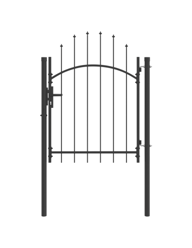 Cancello da giardino con blocco Grigio 125 x 100 cm Acciaio