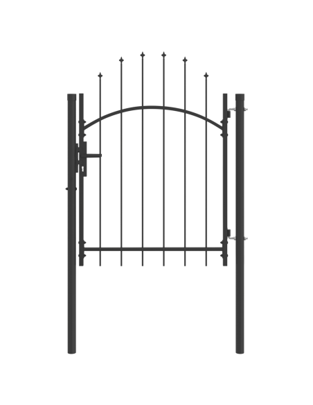 Cancello da giardino con blocco Grigio 150 x 100 cm Acciaio