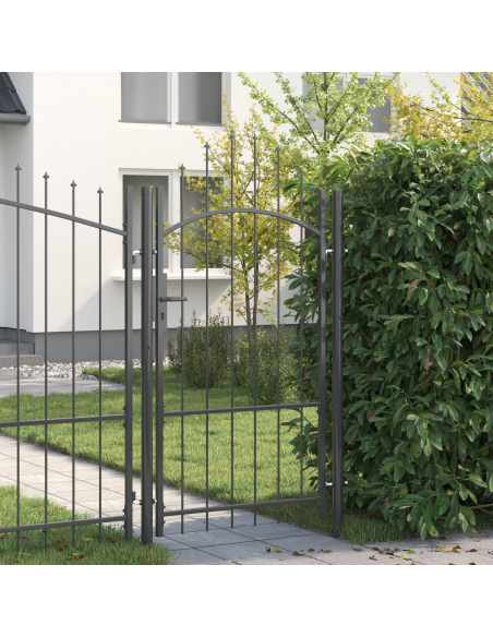 Cancello da giardino Grigio 170 x 100 cm 100 x 175 cm Acciaio