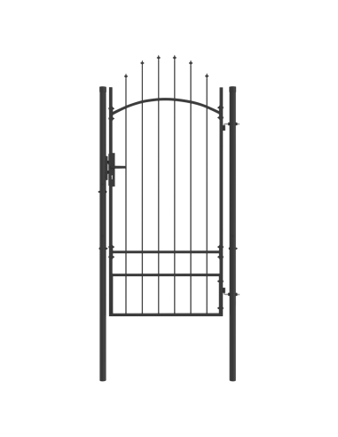 Cancello da giardino con blocco Grigio 200 x 100 cm Acciaio