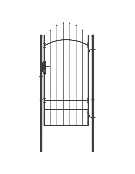 Cancello da giardino con blocco Grigio 200 x 100 cm Acciaio