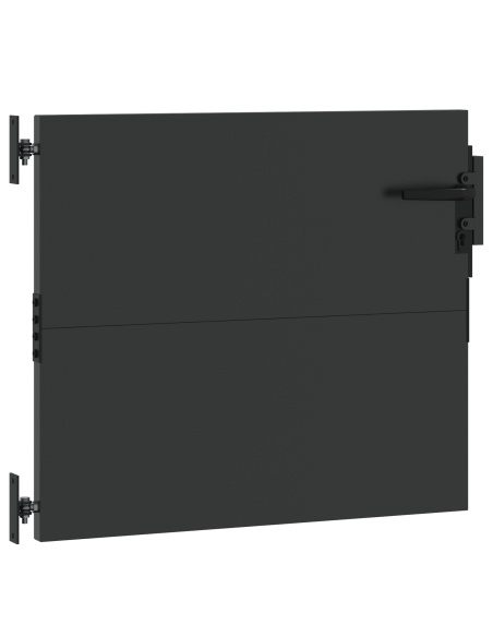 Cancello da giardino con blocco Nero 85 x 100 cm