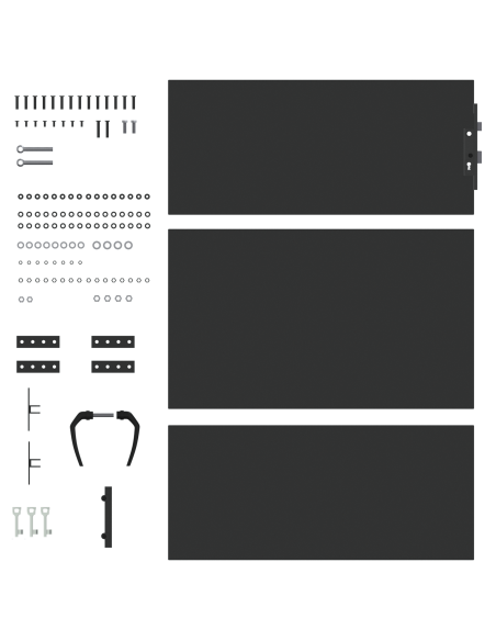Cancello da giardino con blocco Nero 105 x 125 cm