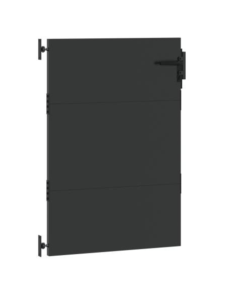 Cancello da giardino con blocco Nero 85 x 125 cm