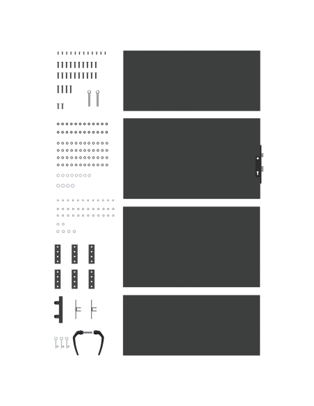 Cancello da giardino con blocco Nero 105 x 175 cm