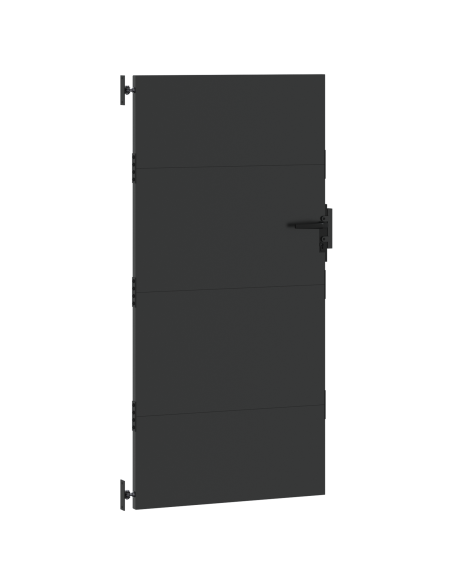 Cancello da giardino con blocco Nero 105 x 175 cm