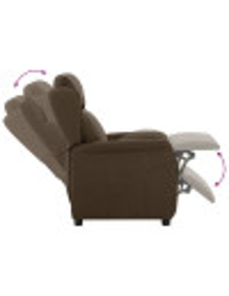Poltrona Recliner  Marrone 67,5x93,5x101,5 cm Tessuto