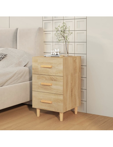 Comodino Rovere Sonoma 40x40x66 cm in Legno Multistrato