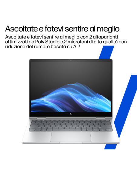 HP EliteBook 8 Flip G1i AI Intel Core Ultra 7 255U Ibrido (2 in 1) 33,8 cm (13.3") Touch screen WUXGA 32 GB LPDDR5x-SDRAM 1 TB S