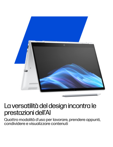 HP EliteBook 8 Flip G1i AI Intel Core Ultra 7 255U Ibrido (2 in 1) 33,8 cm (13.3") Touch screen WUXGA 32 GB LPDDR5x-SDRAM 1 TB S
