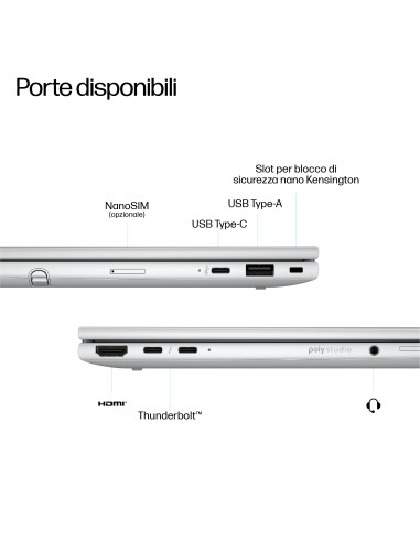 HP EliteBook 8 Flip G1i AI Intel Core Ultra 7 255U Ibrido (2 in 1) 33,8 cm (13.3") Touch screen WUXGA 32 GB LPDDR5x-SDRAM 512 GB