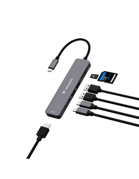 Verbatim 32158 hub di interfaccia USB 3.2 Gen 1 (3.1 Gen 1) Type-C 5000 Mbit/s Grigio