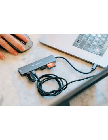 Verbatim 32158 hub di interfaccia USB 3.2 Gen 1 (3.1 Gen 1) Type-C 5000 Mbit/s Grigio